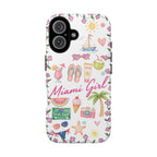 Miami Girl Phone Case — Cute Tropical Summer Collage with Flip Flops, Palm Trees & Ice Cream