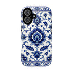 Blue Floral Ceramic Pattern Tough Phone Case