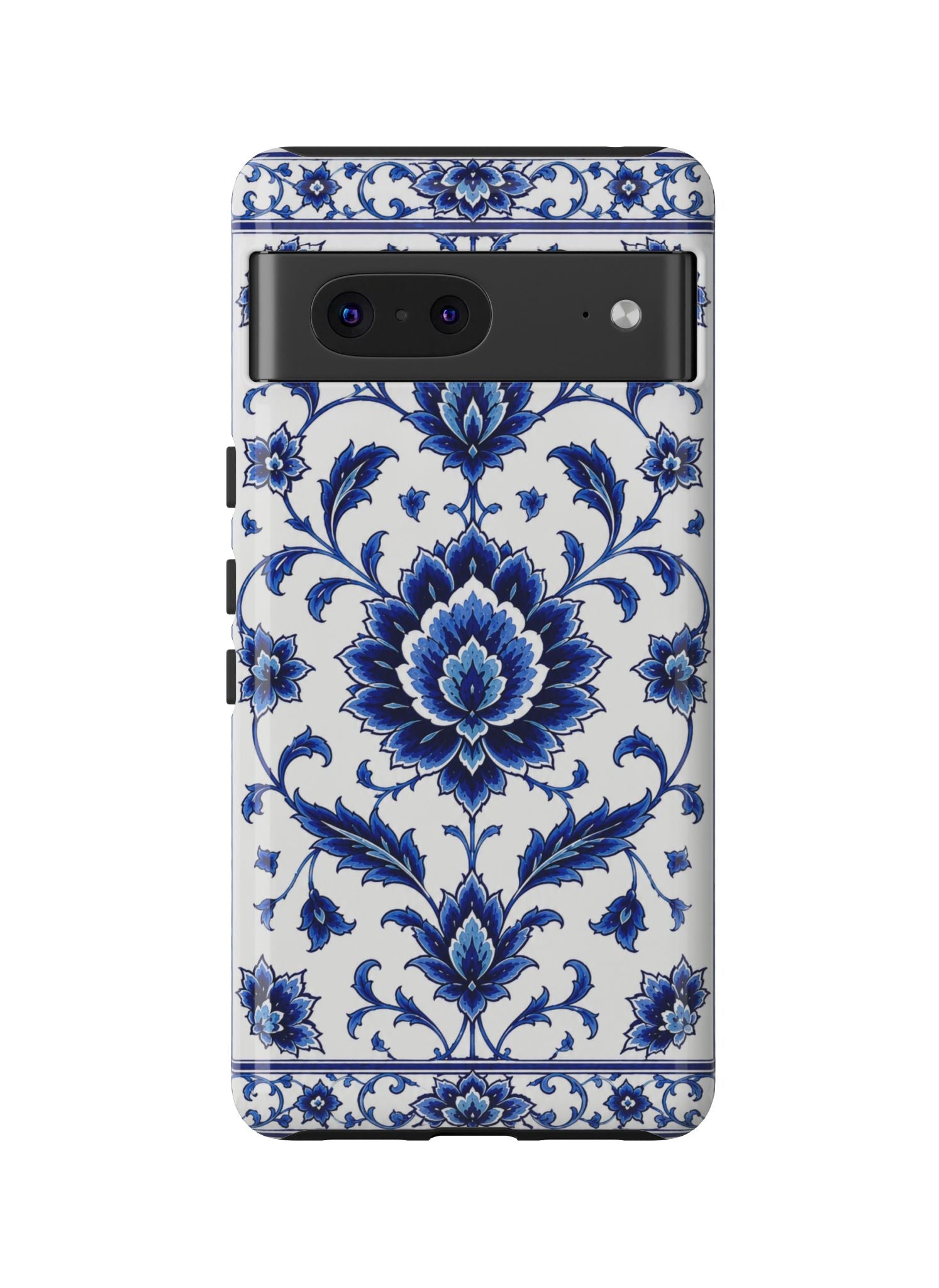 Blue Floral Ceramic Pattern Tough Phone Case