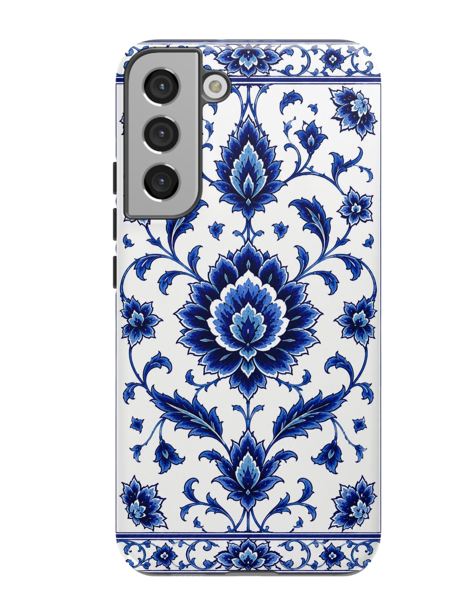 Blue Floral Ceramic Pattern Tough Phone Case