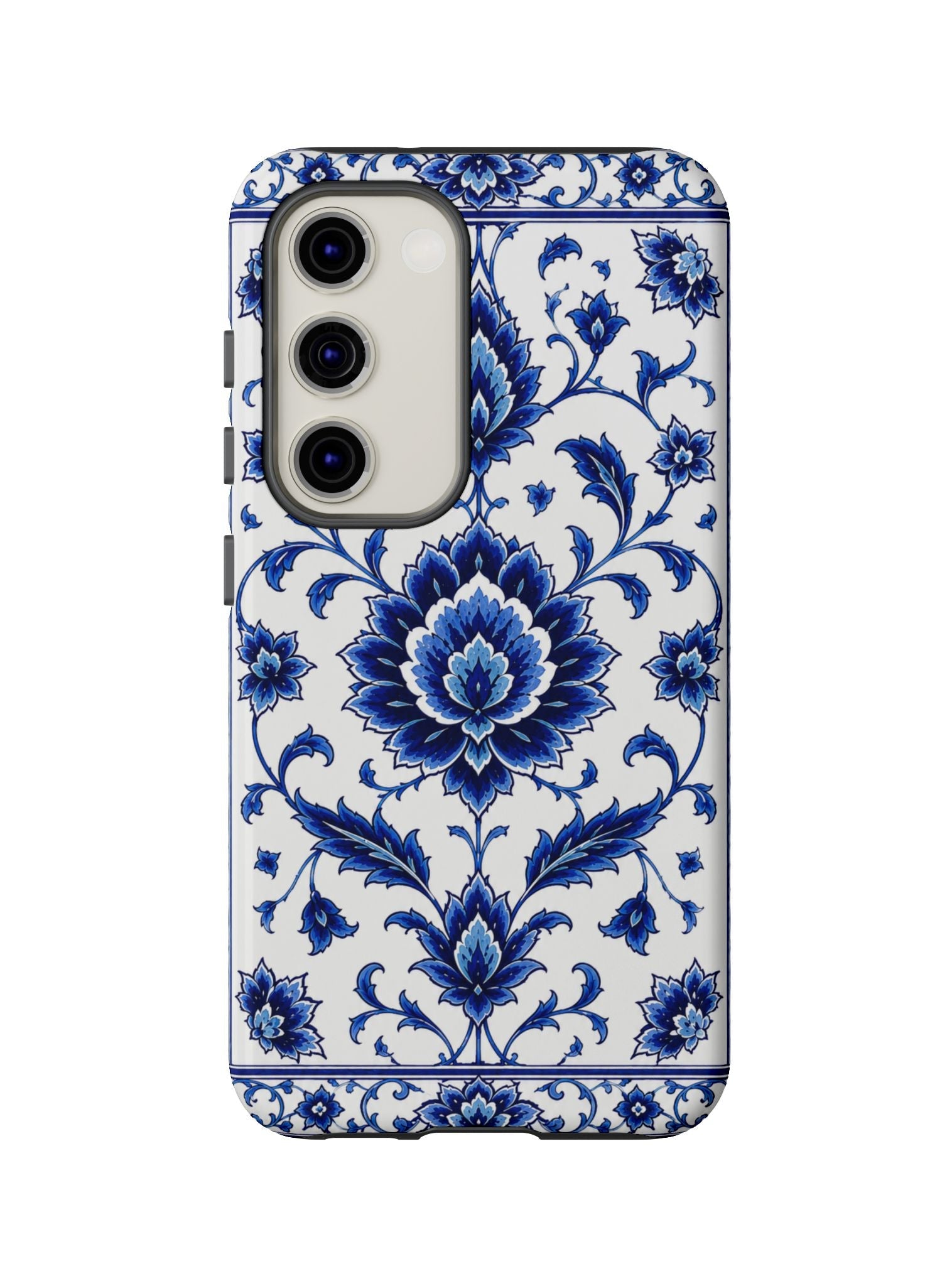Blue Floral Ceramic Pattern Tough Phone Case