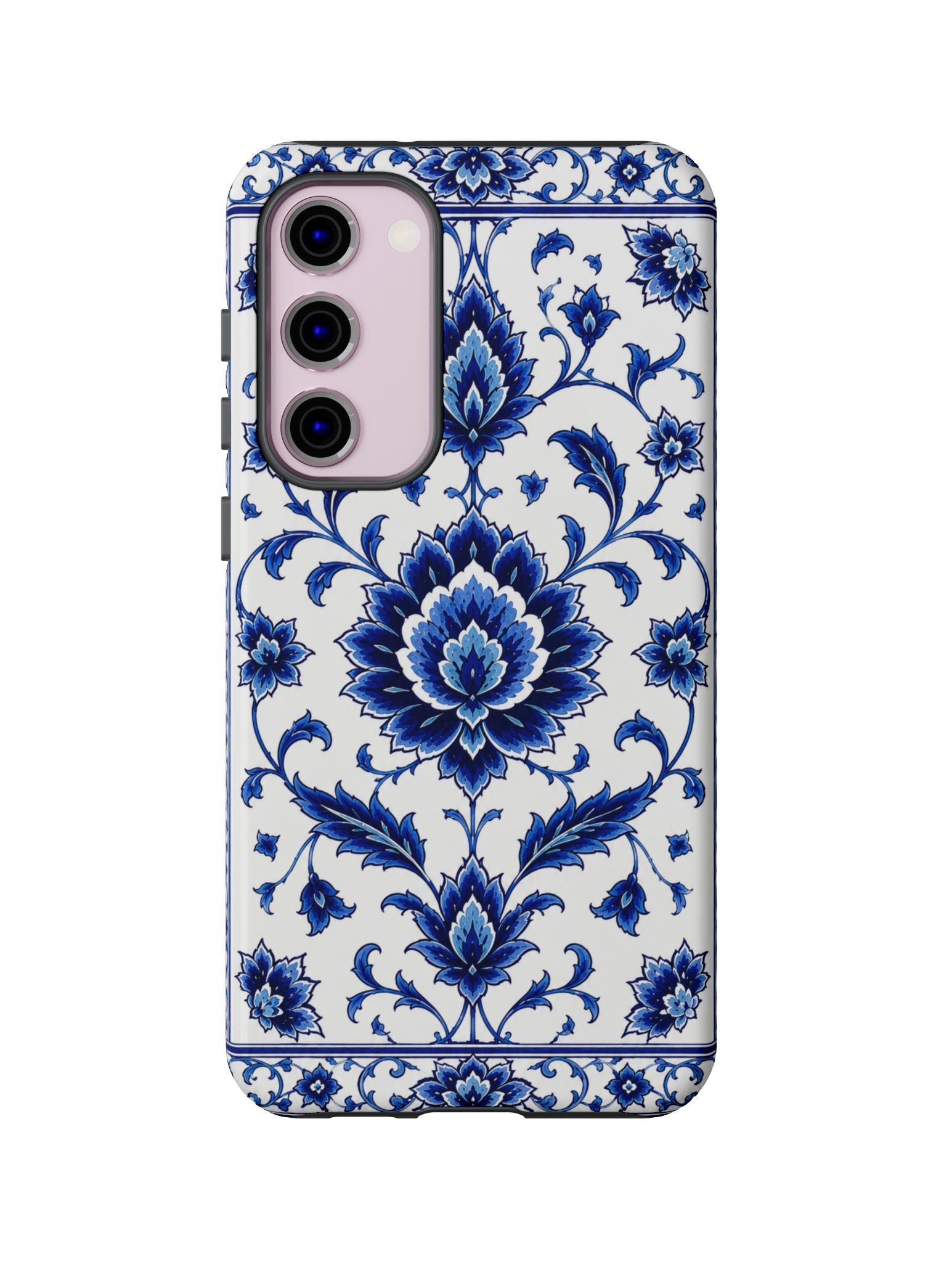 Blue Floral Ceramic Pattern Tough Phone Case