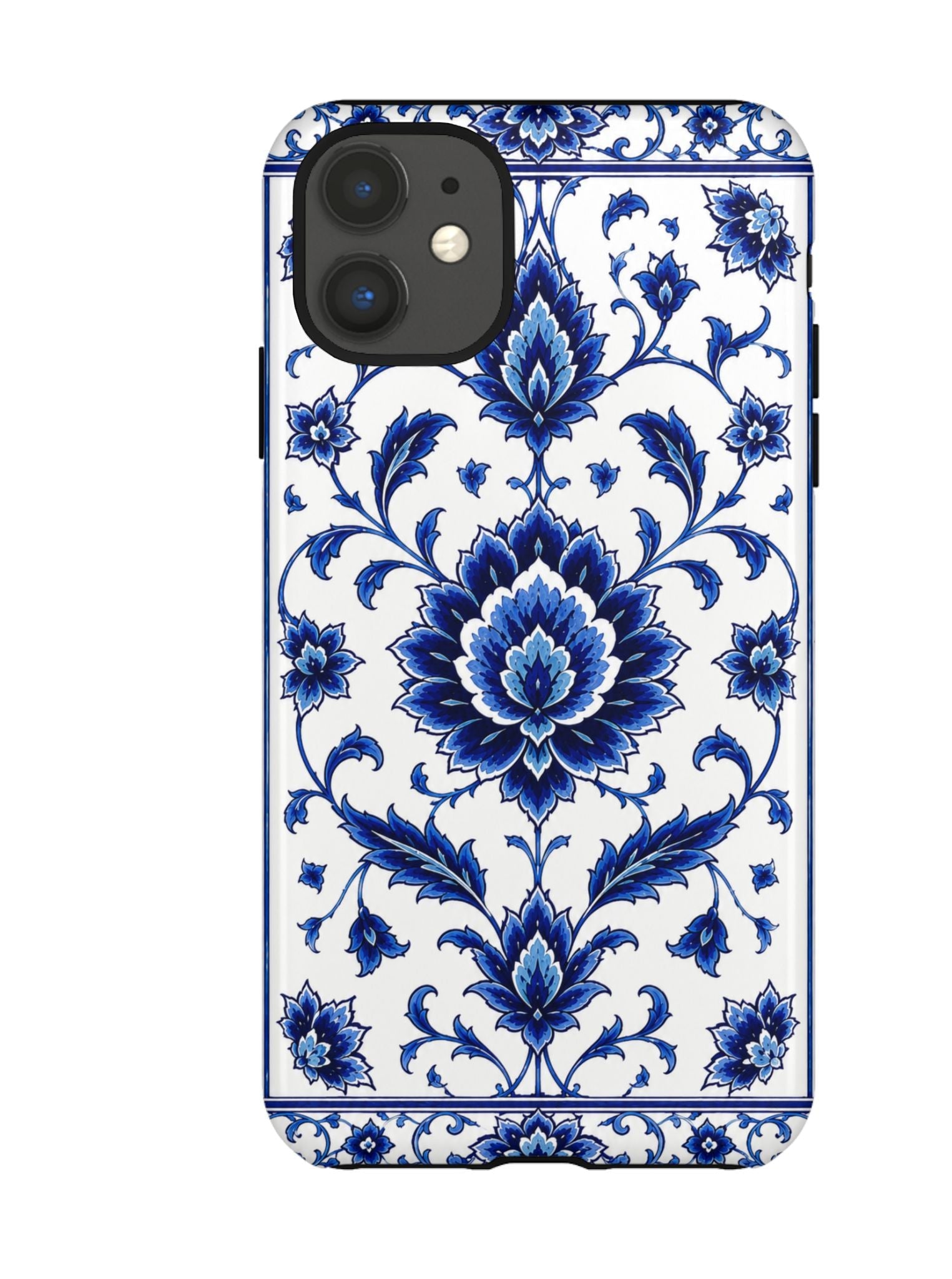 Blue Floral Ceramic Pattern Tough Phone Case