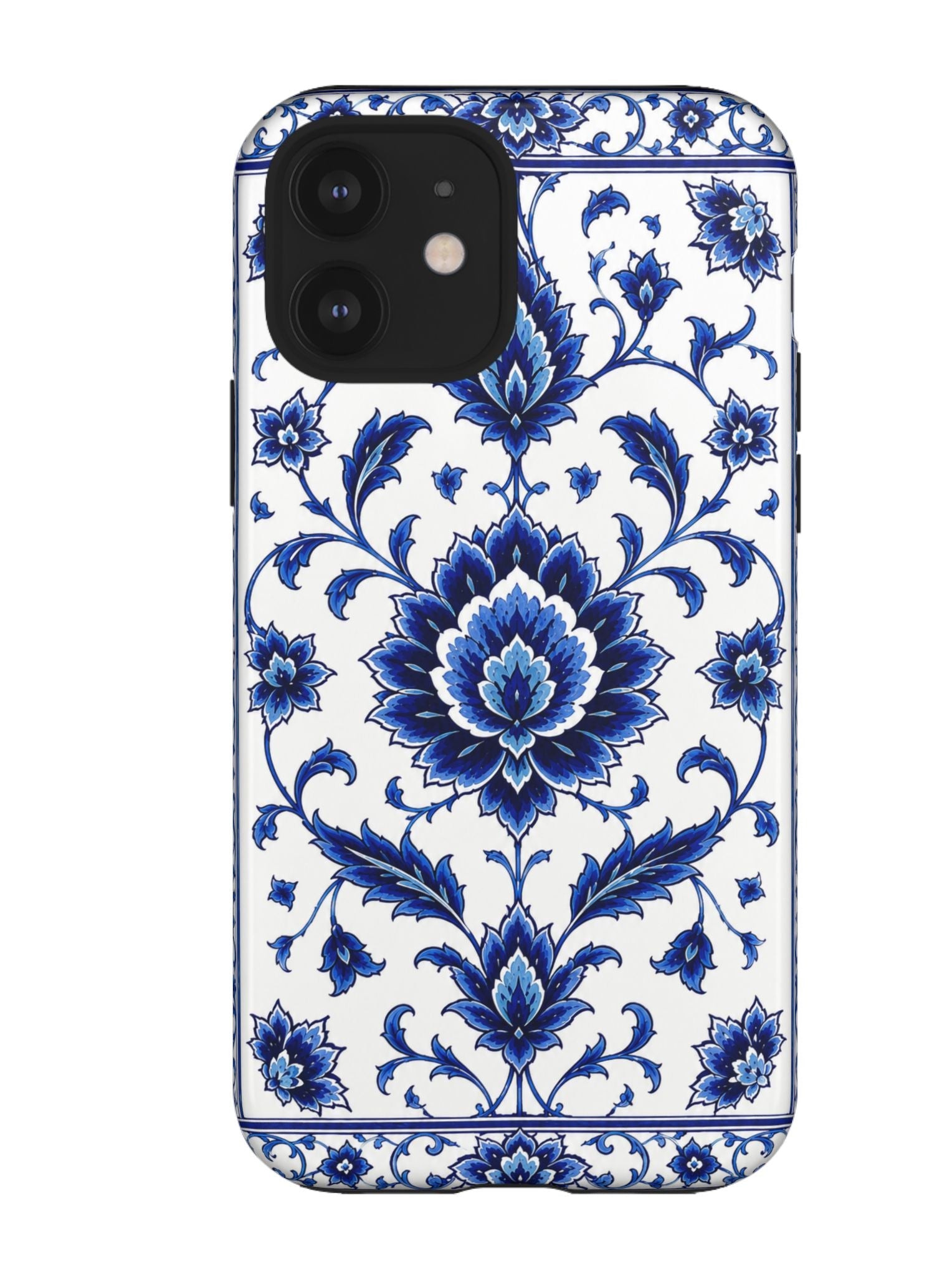 Blue Floral Ceramic Pattern Tough Phone Case