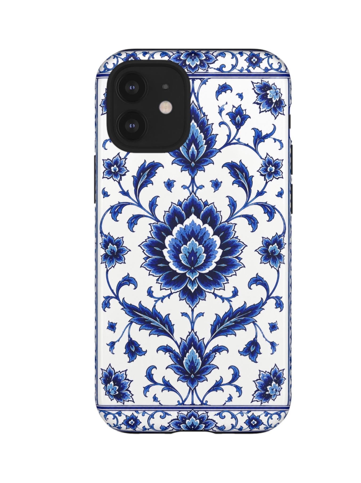 Blue Floral Ceramic Pattern Tough Phone Case