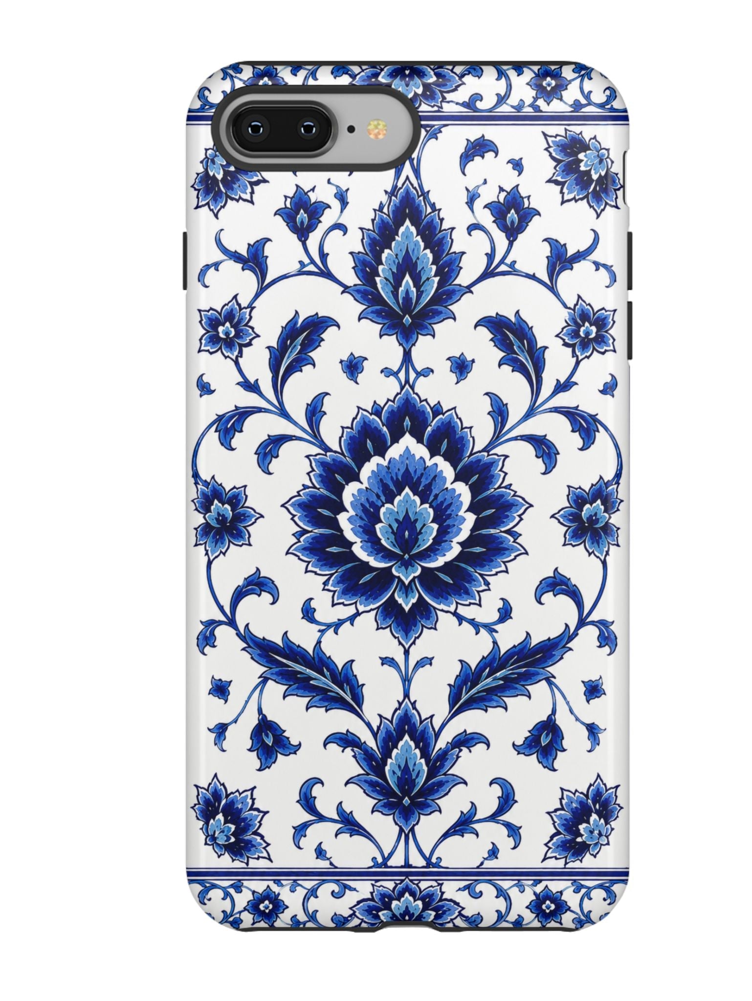 Blue Floral Ceramic Pattern Tough Phone Case