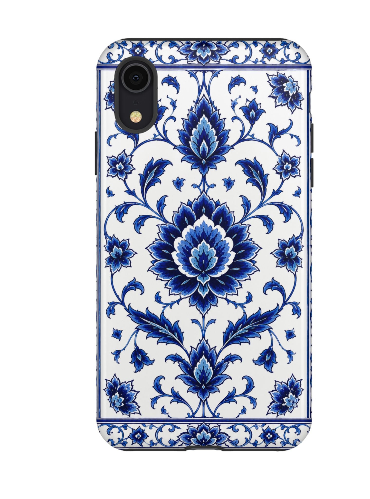 Blue Floral Ceramic Pattern Tough Phone Case