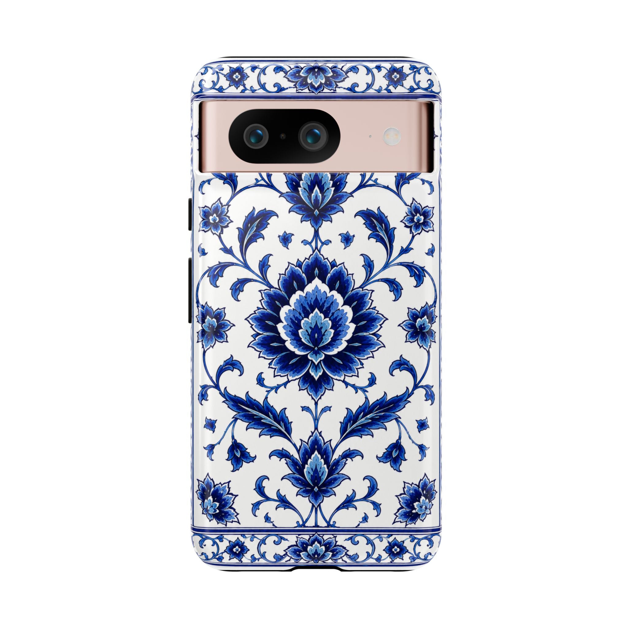 Blue Floral Ceramic Pattern Tough Phone Case