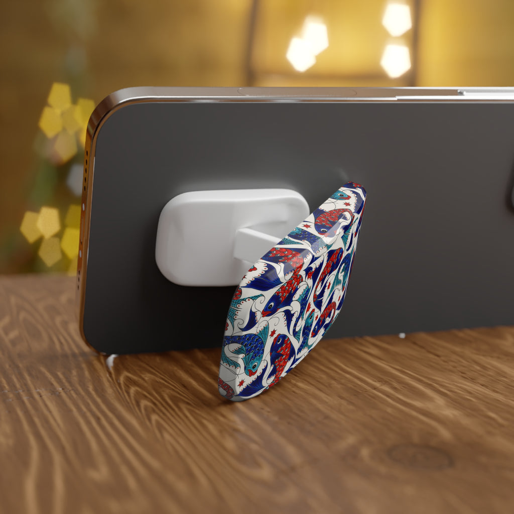 Koi Fish Phone Grip — Red & Blue Decorative Click-On Phone Stand