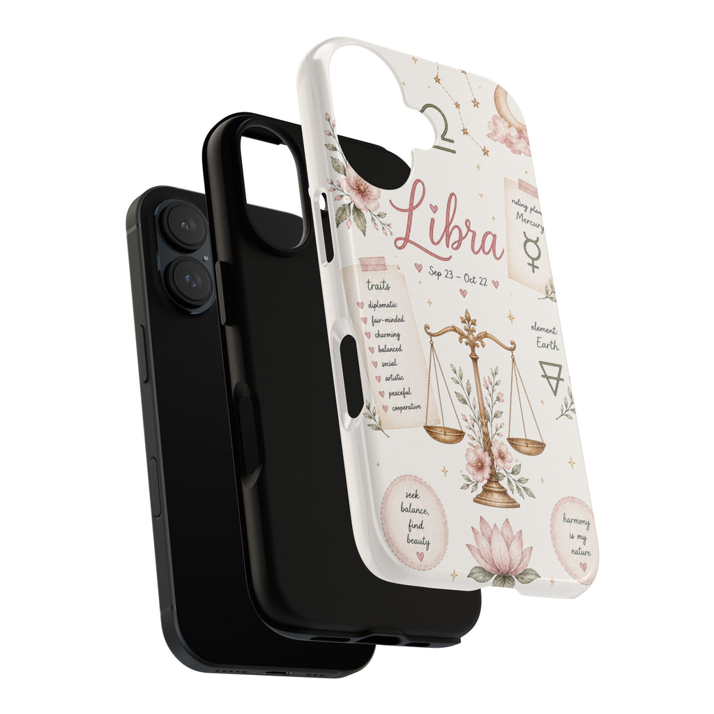 Libra Zodiac Phone Case – Floral Scales Astrology Phone Cover