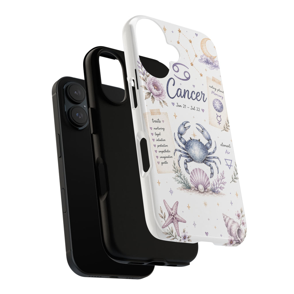 Cancer Zodiac Phone Case — Watercolor Crab Astrology Birthday Gift
