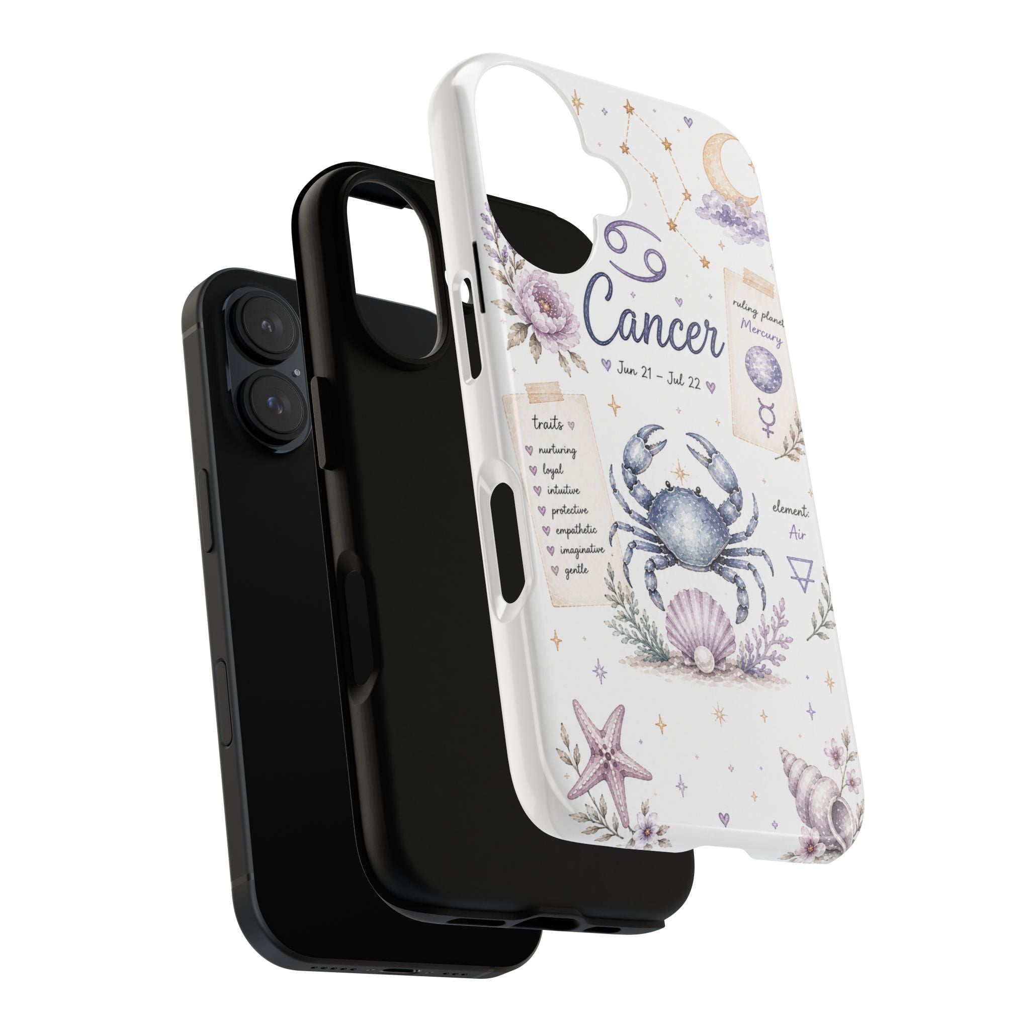 Cancer Zodiac Phone Case — Watercolor Crab Astrology Birthday Gift