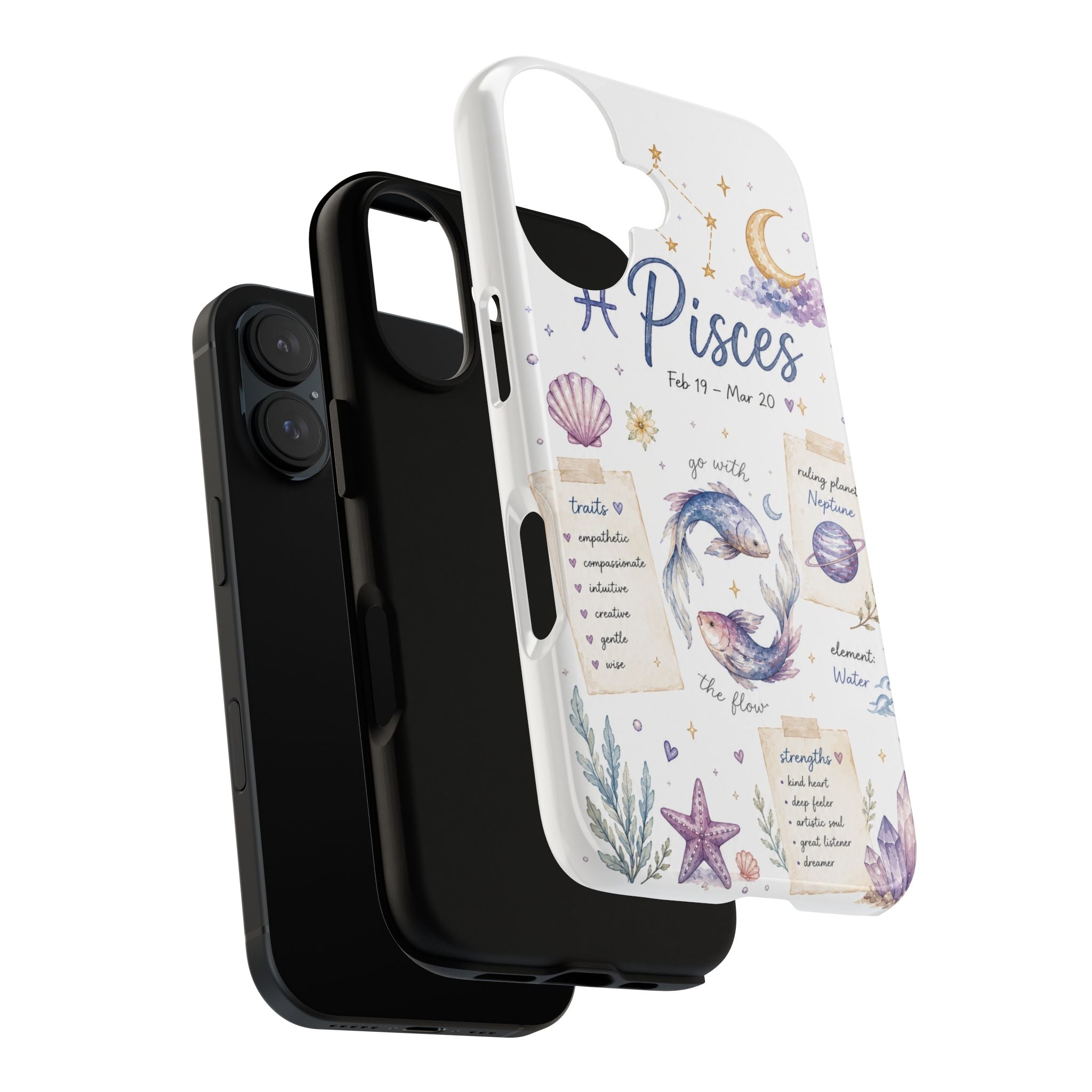 Pisces Zodiac Phone Case — Watercolor Horoscope Tough Case