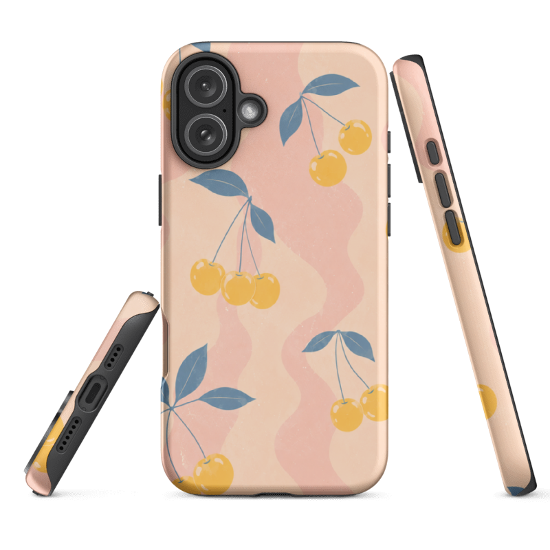 Retro Yellow Cherry - Phone Case