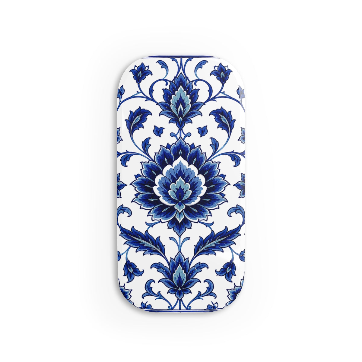 Blue Floral Phone Grip — Click-On Phone Stand & Grip