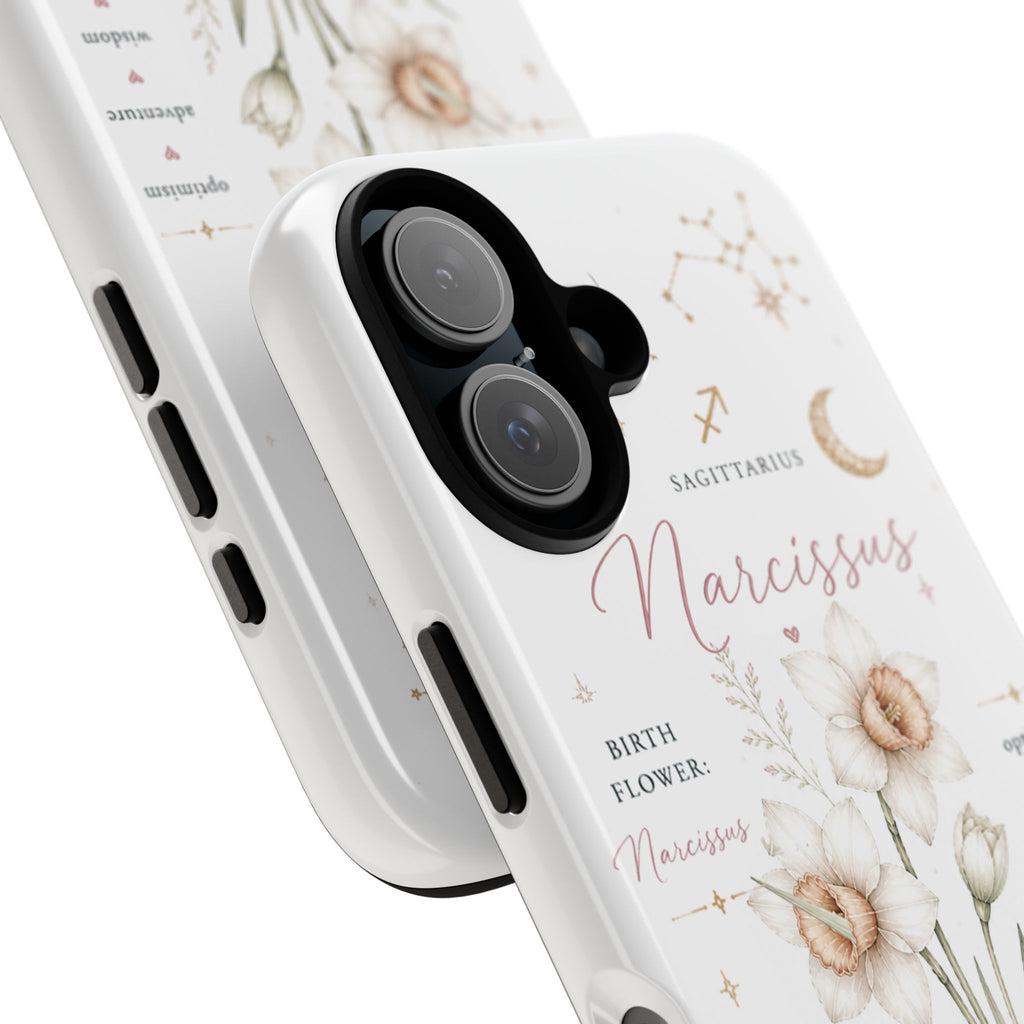 Narcissus Zodiac Phone Case — Sagittarius Birth Flower Tough Case