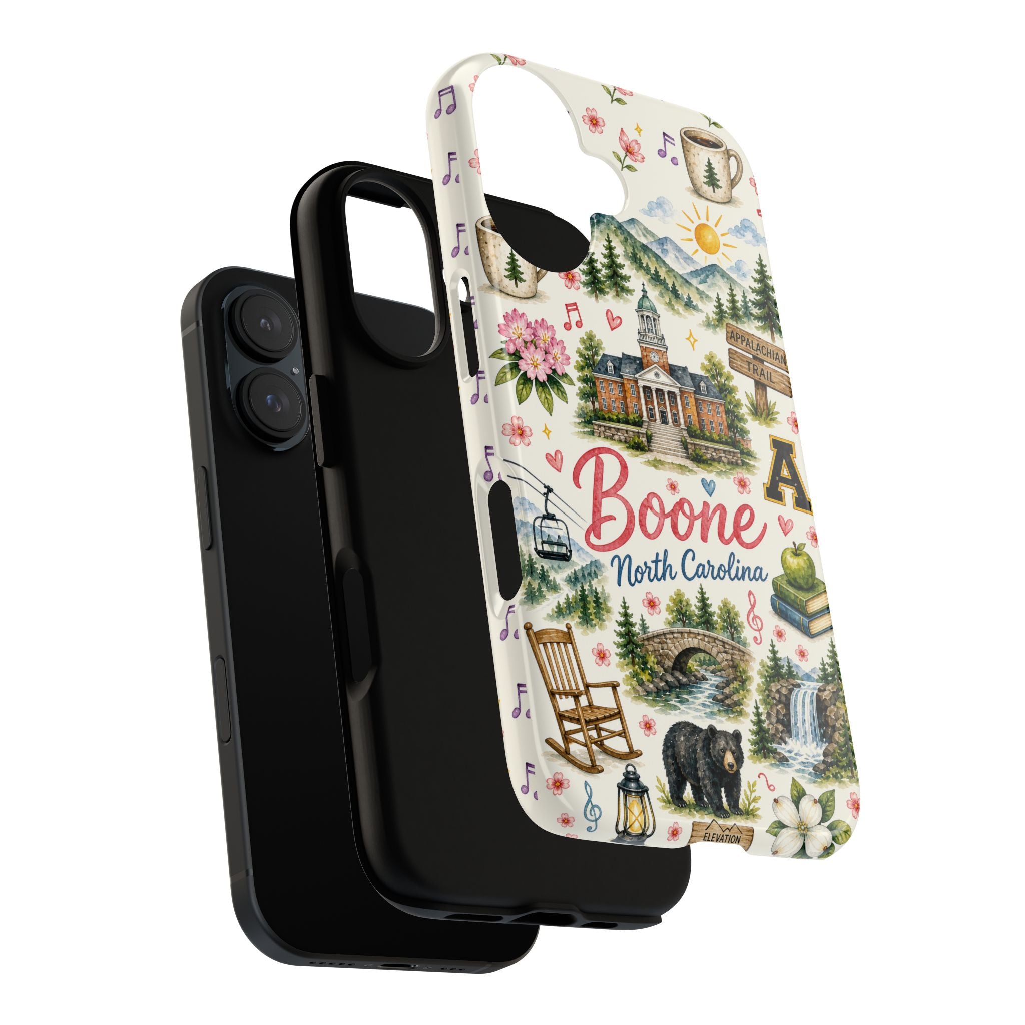 Boone North Carolina Illustrated Phone Case — Mountain Town Souvenir Design