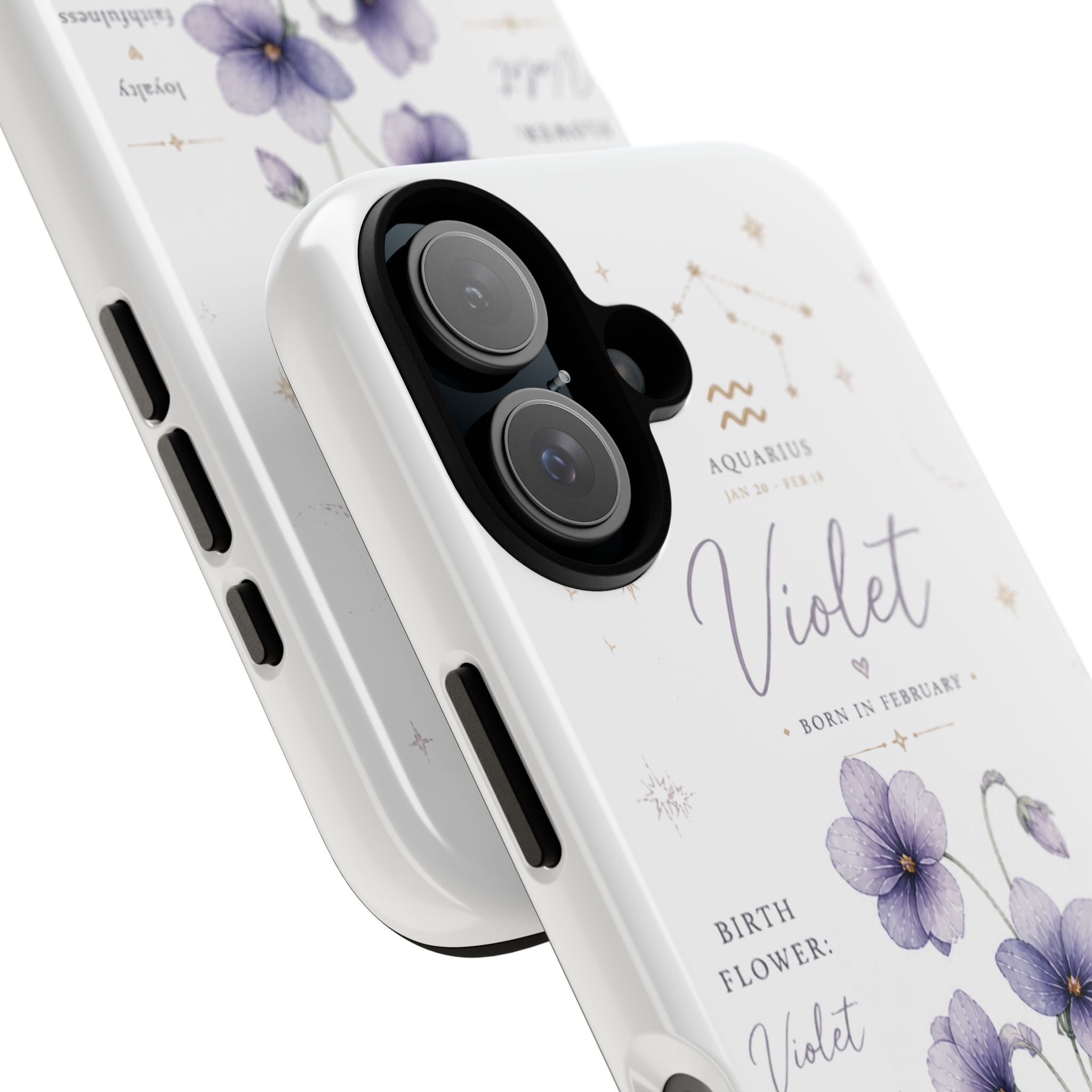 Violet Birth Flower Phone Case — Aquamaris Zodiac Floral Tough Case