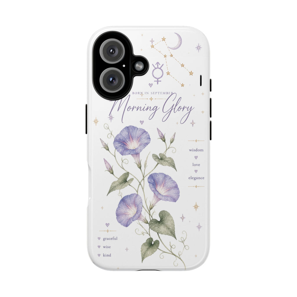 Morning Glory Tough Phone Case – Floral Botanical Protective Case with Watercolor Flowers