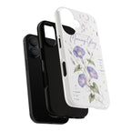 Morning Glory Tough Phone Case – Floral Botanical Protective Case with Watercolor Flowers