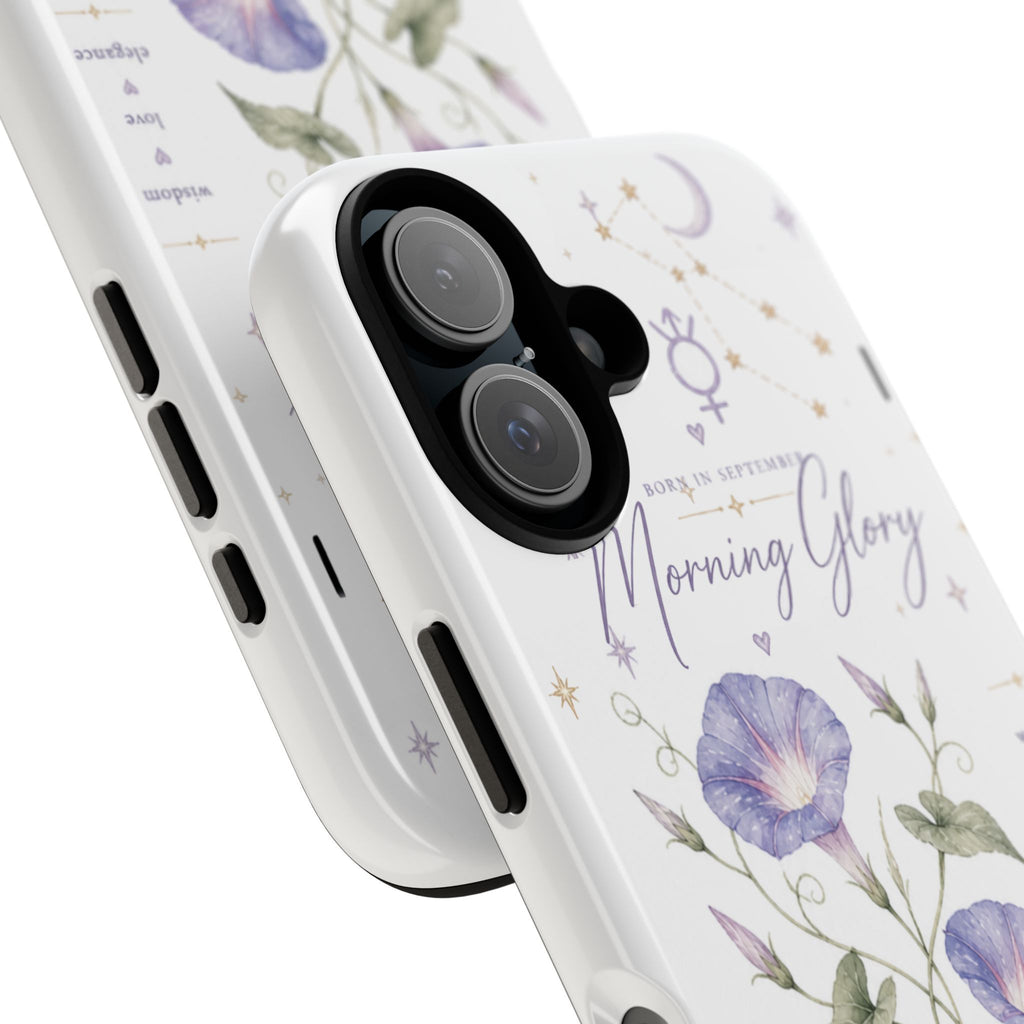 Morning Glory Tough Phone Case – Floral Botanical Protective Case with Watercolor Flowers