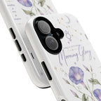 Morning Glory Tough Phone Case – Floral Botanical Protective Case with Watercolor Flowers