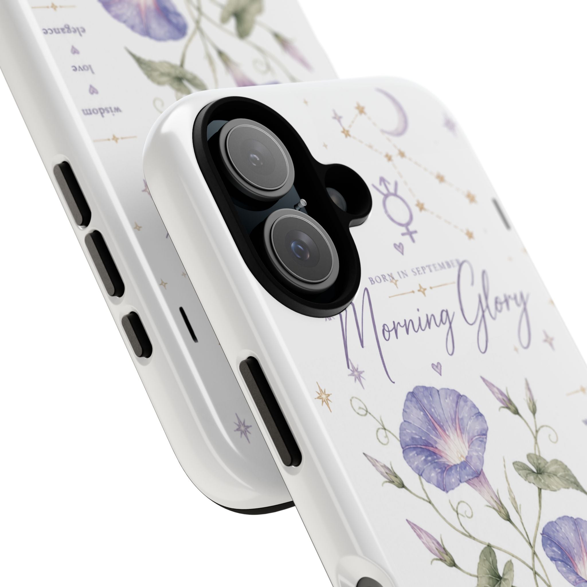 Morning Glory Tough Phone Case – Floral Botanical Protective Case with Watercolor Flowers