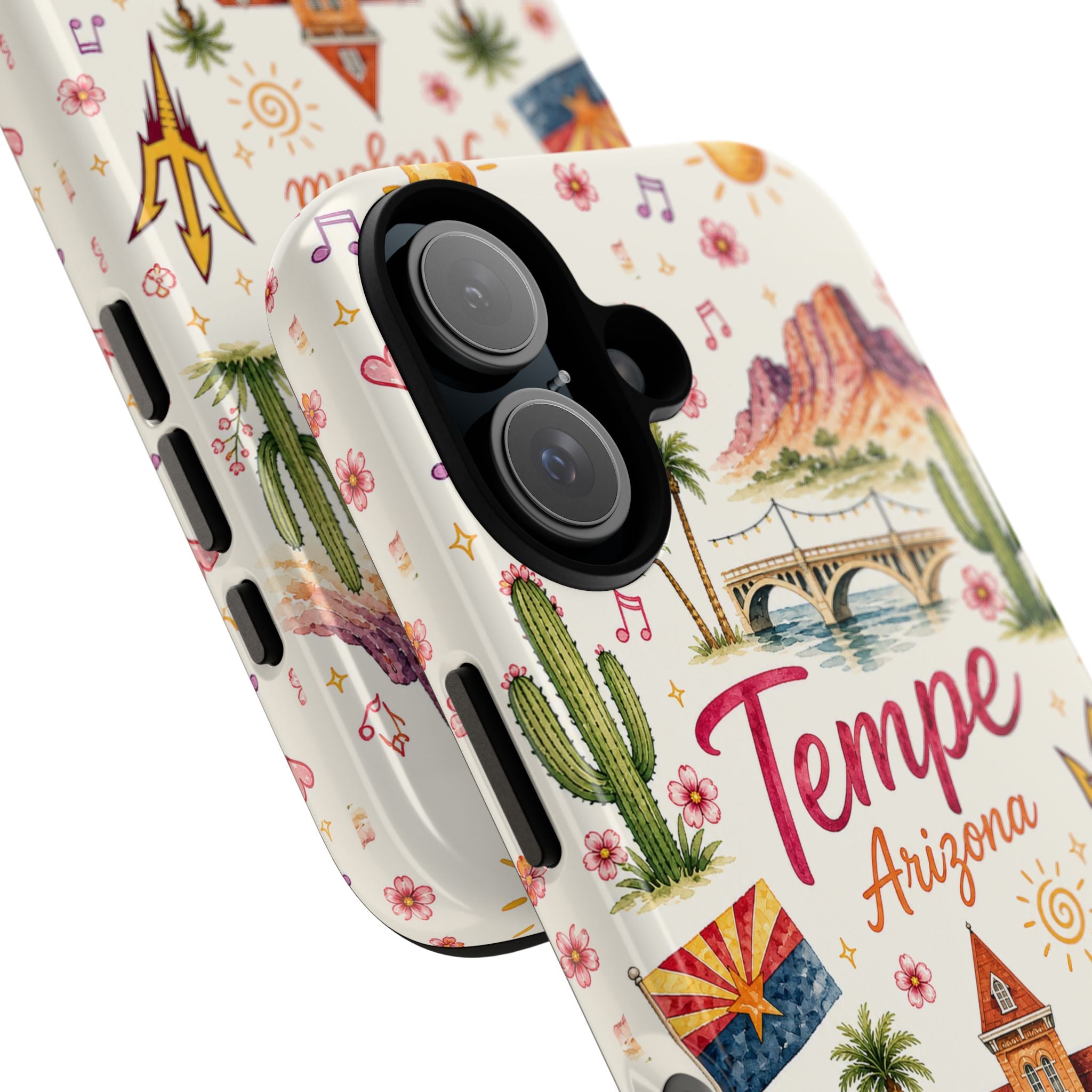 Tempe Arizona Illustrated Phone Case — Desert Landmark Travel Phone Cover