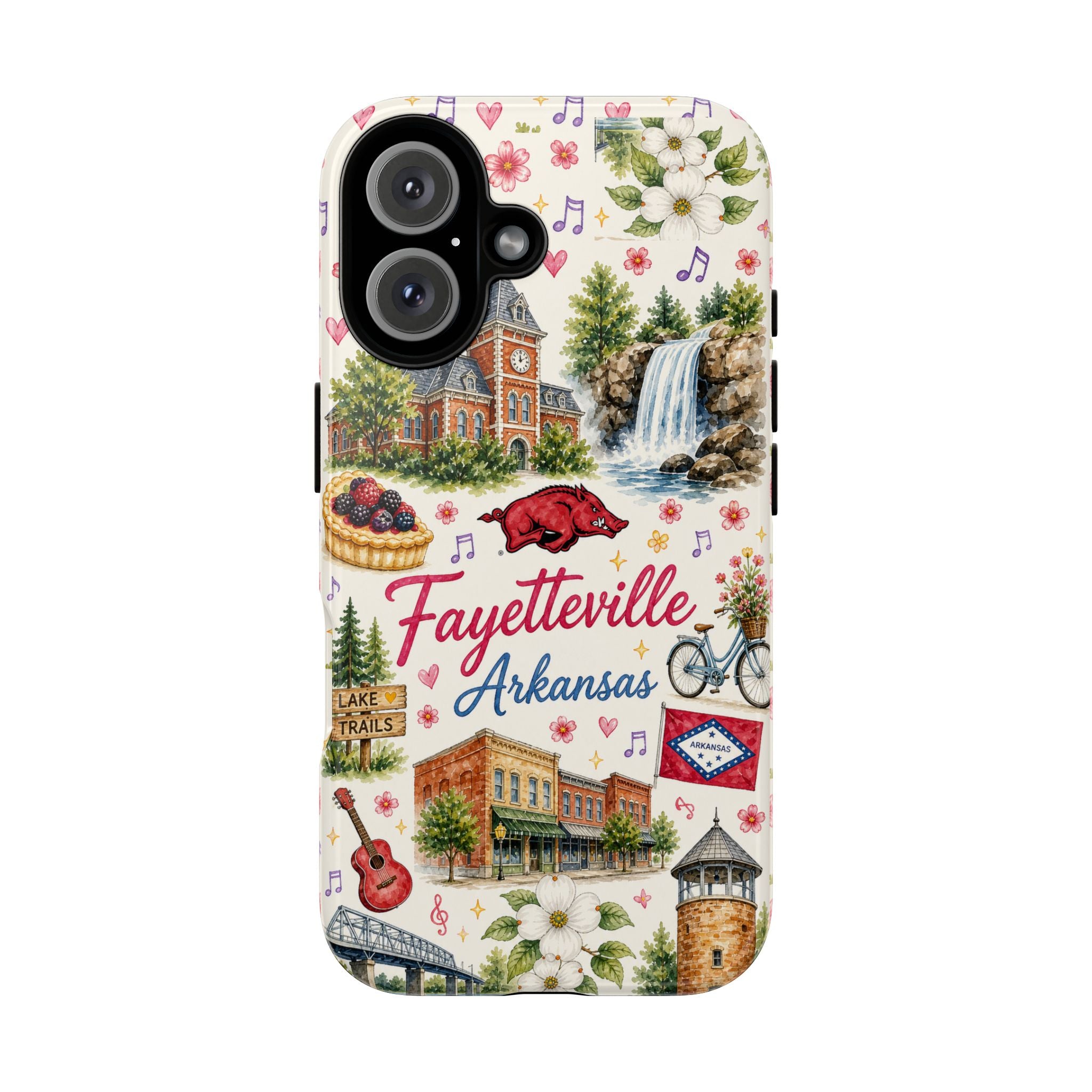 Fayetteville Arkansas Illustrated Phone Case — Scenic City Landmarks Tough Case