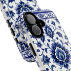 Blue Floral Ceramic Pattern Tough Phone Case