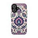 Floral Damask Tough Phone Case — Pink & Navy Vintage Pattern