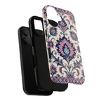 Floral Damask Tough Phone Case — Pink & Navy Vintage Pattern