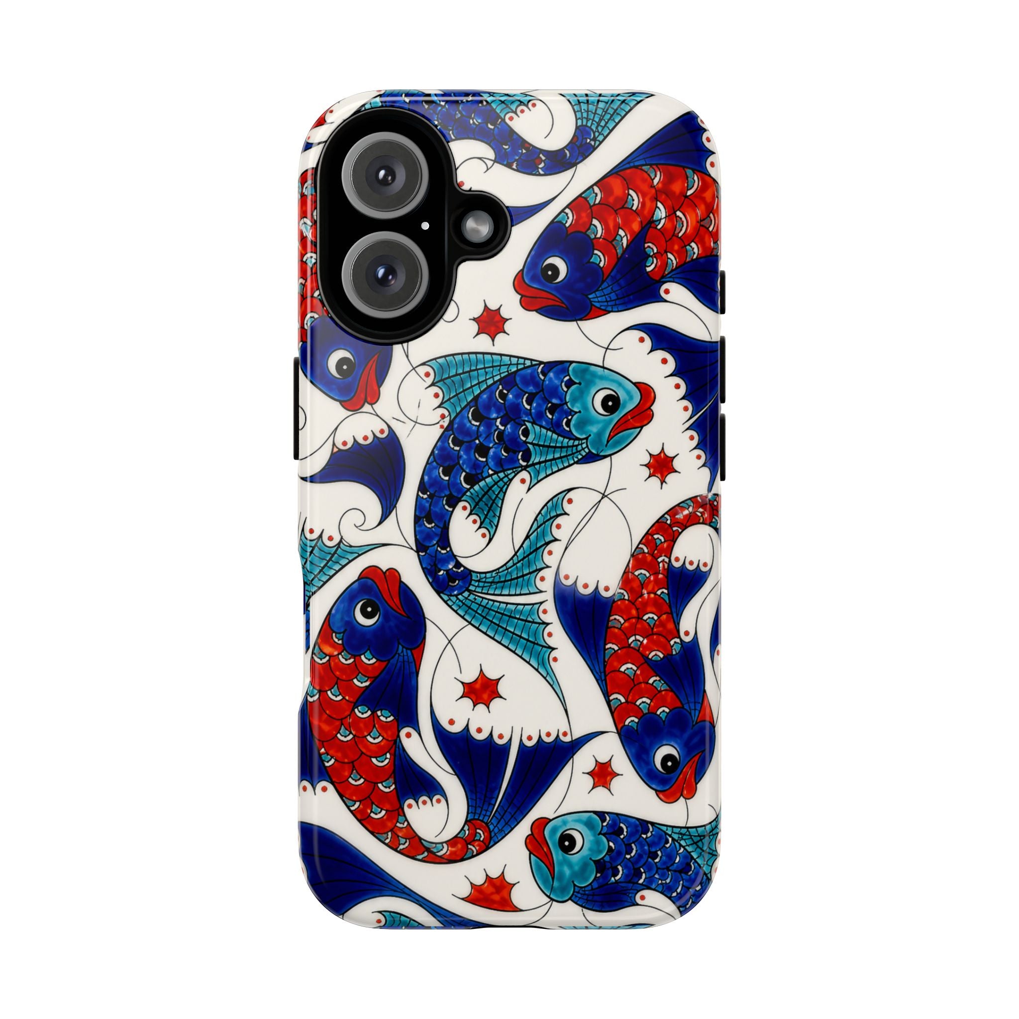 Koi Fish Tough Phone Case — Red & Blue Nautical Protective Cover