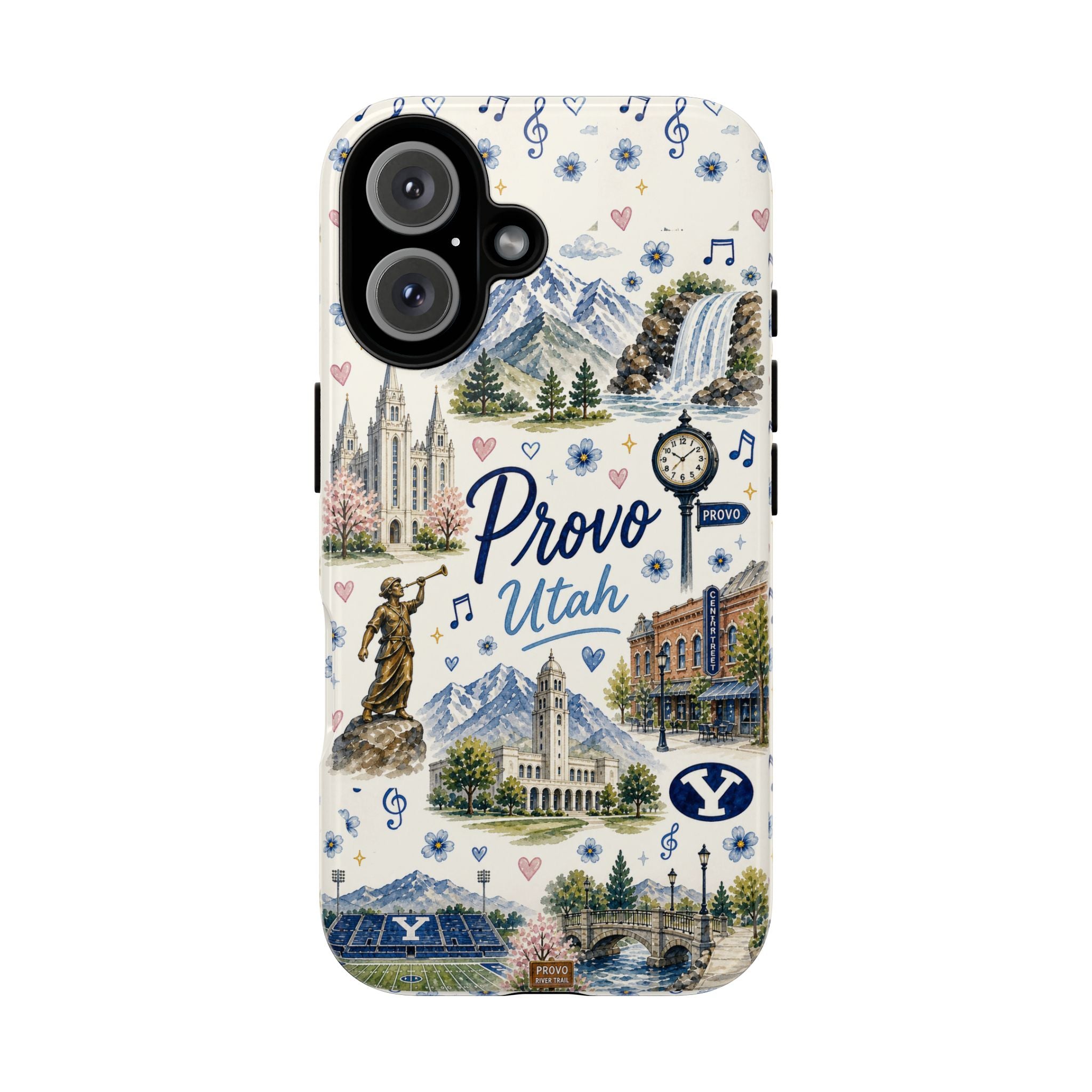 Provo Utah Illustrated Phone Case — Tough Protective Cityscape Design