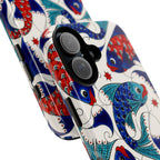 Koi Fish Tough Phone Case — Red & Blue Nautical Protective Cover