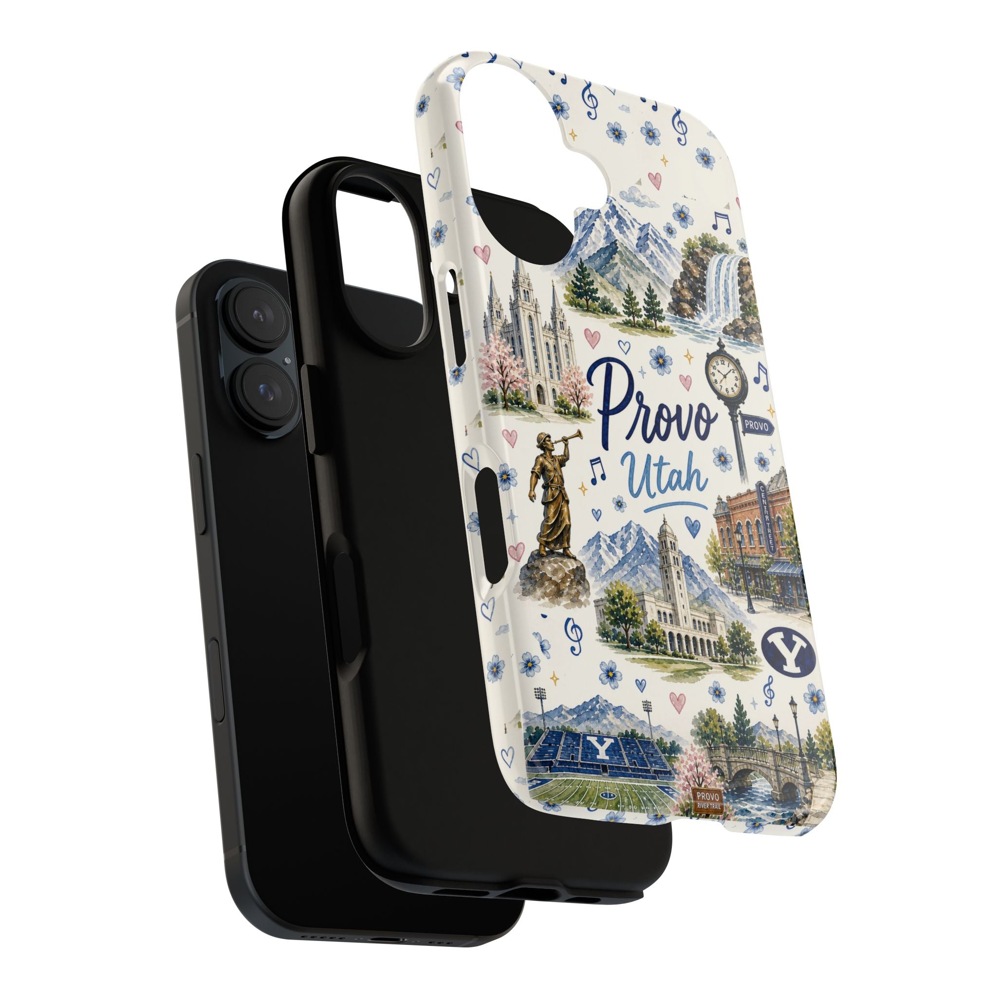 Provo Utah Illustrated Phone Case — Tough Protective Cityscape Design