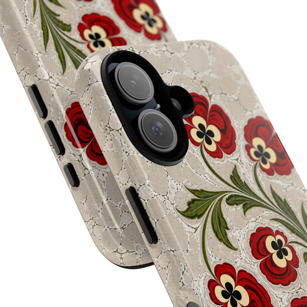 Floral Vintage Red Poppy Tough Phone Case