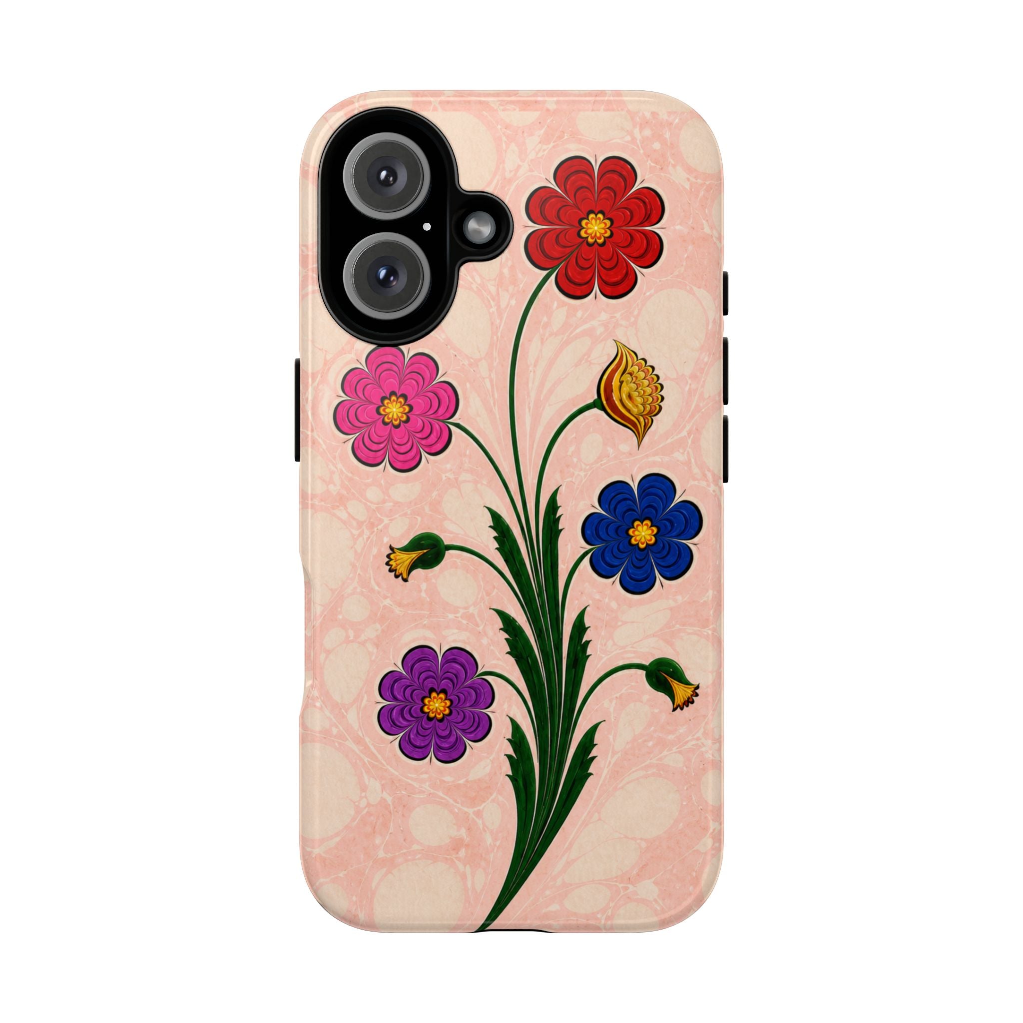 Floral Stem Tough Phone Case — Vintage Pink Garden Protection