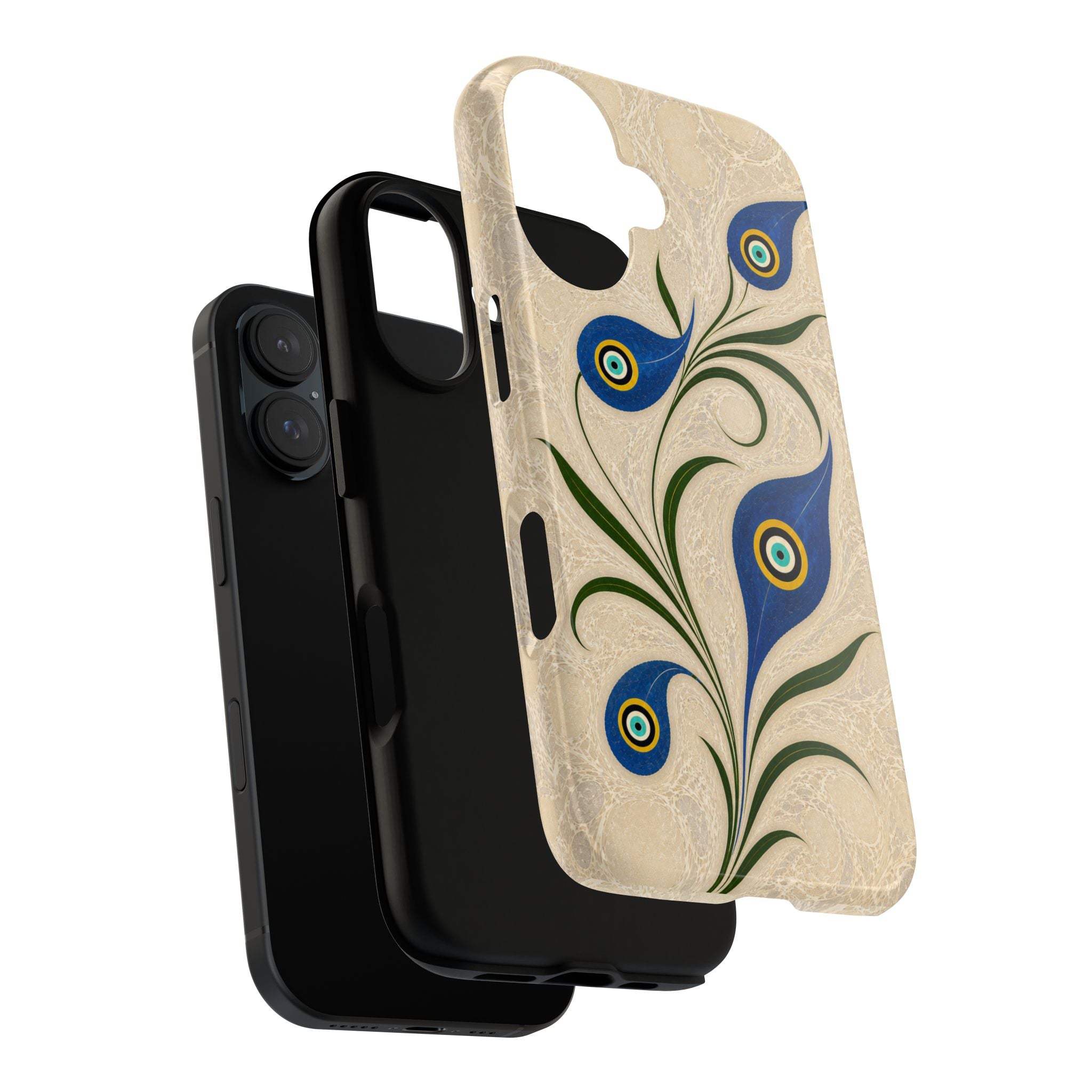 Phone Case — Blue Turkish Evil Eye Floral Design Protective Cover