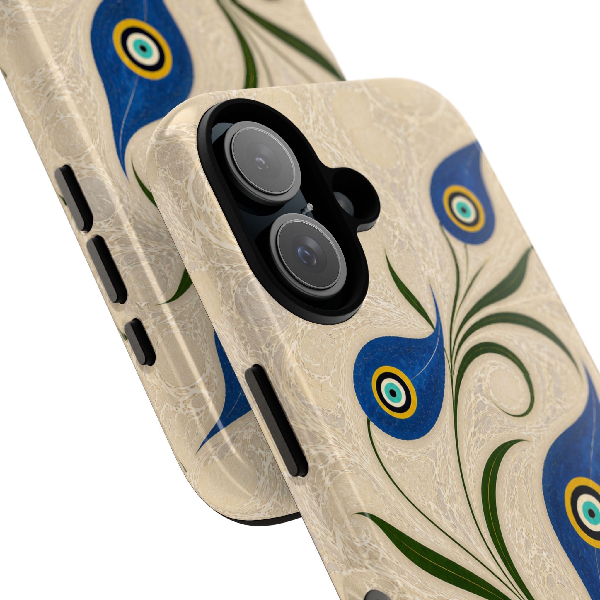 Phone Case — Blue Turkish Evil Eye Floral Design Protective Cover