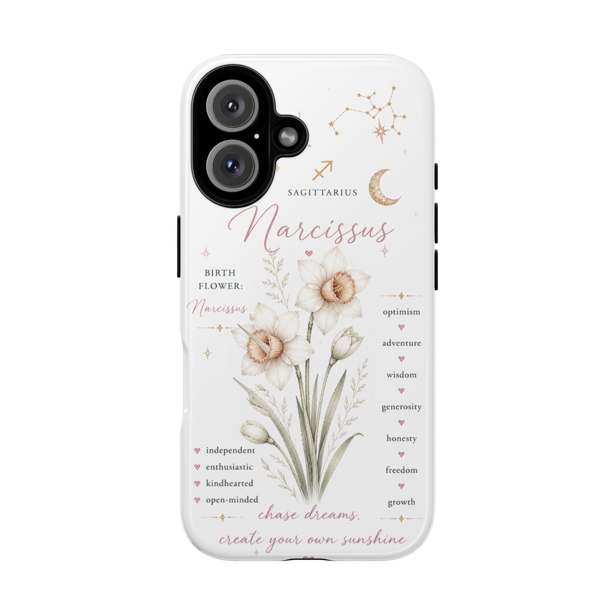 Narcissus Zodiac Phone Case — Sagittarius Birth Flower Tough Case