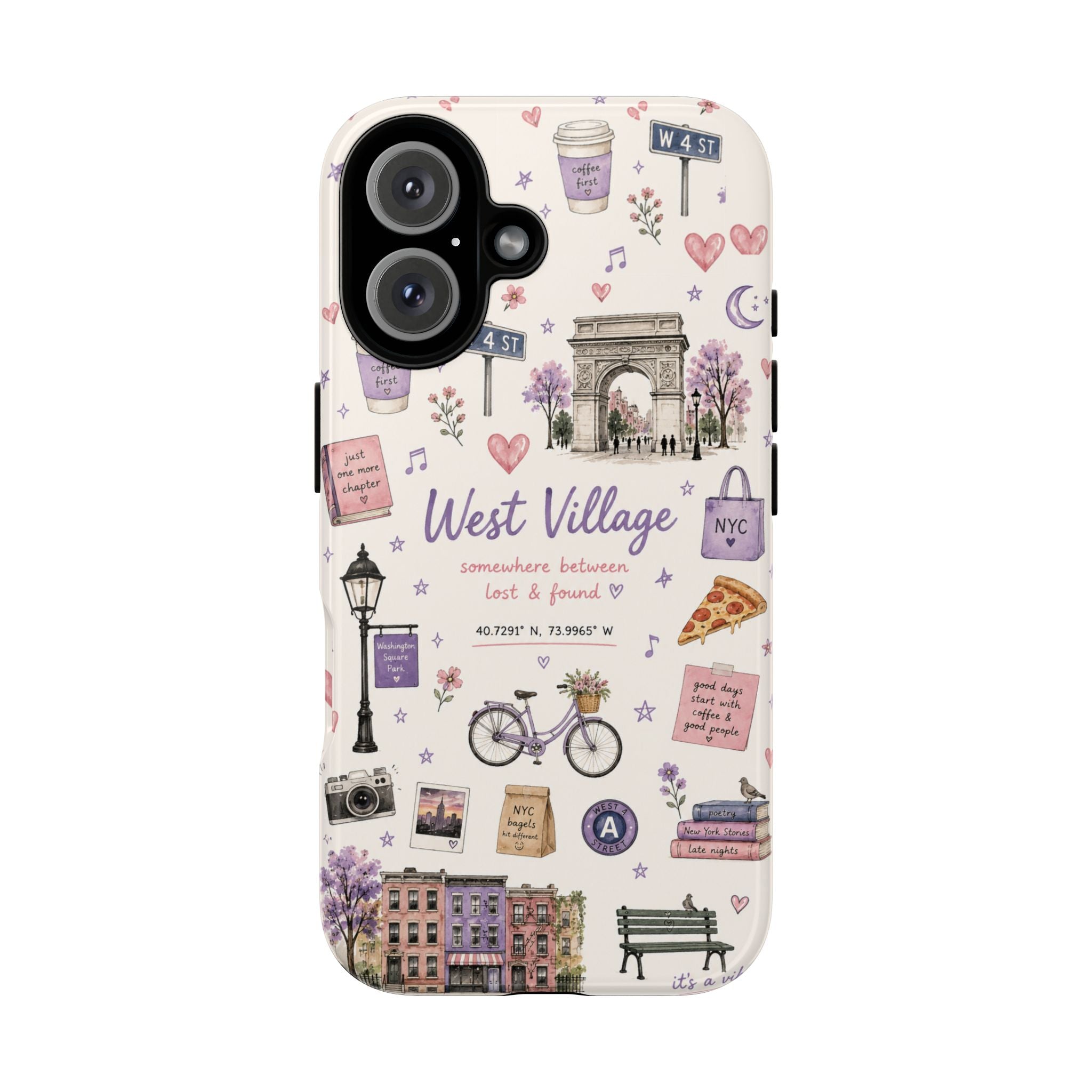 West Village Phone Case — Cute NYC Collage Protective Tough Case