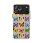 Butterfly Grid Tough Phone Case — Colorful Pastel Butterflies Protective Cover