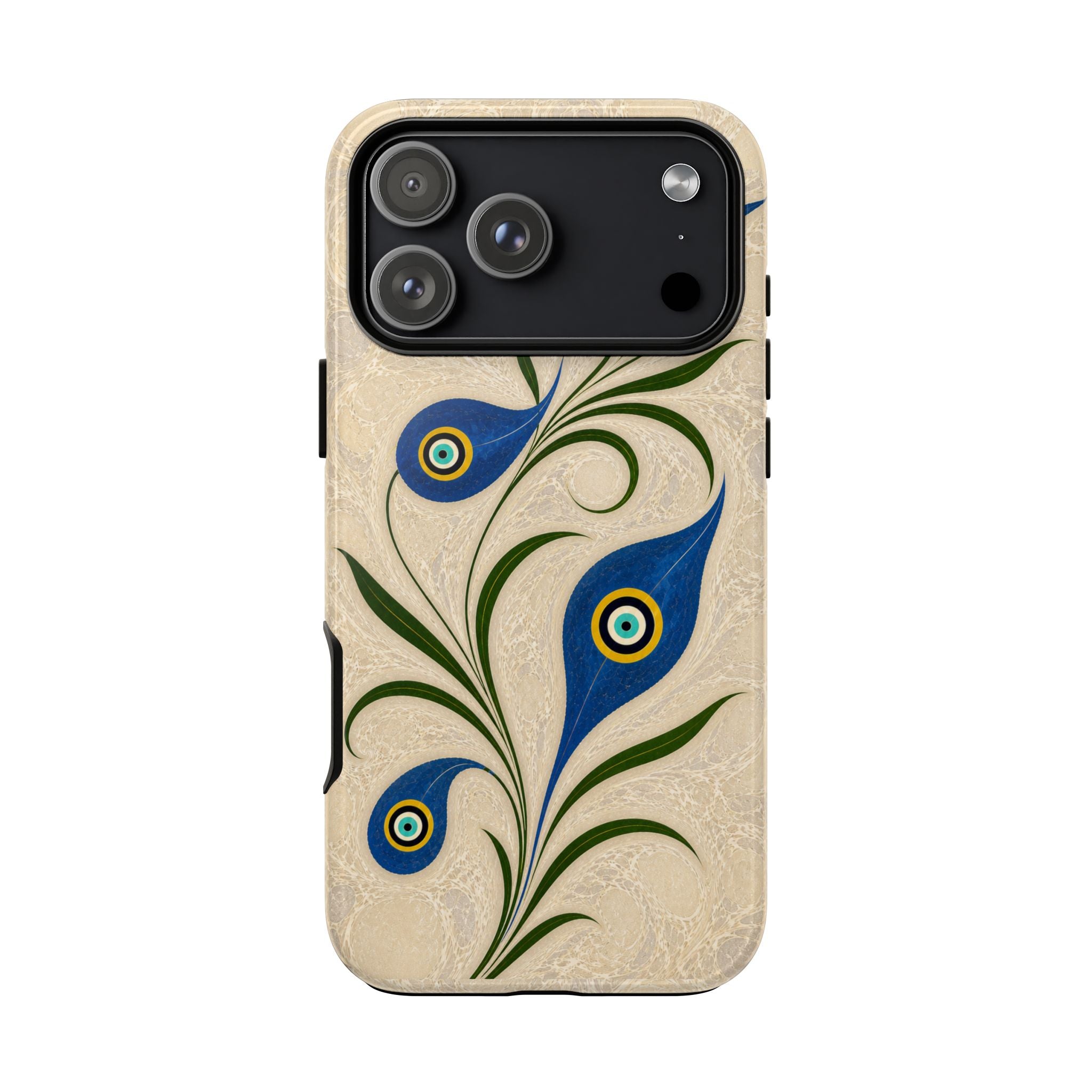 Phone Case — Blue Turkish Evil Eye Floral Design Protective Cover
