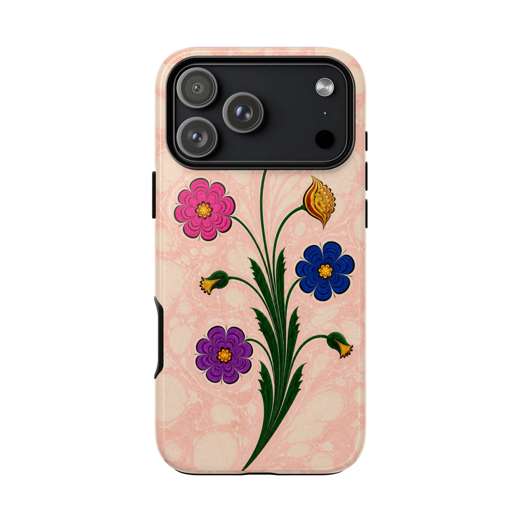 Floral Stem Tough Phone Case — Vintage Pink Garden Protection