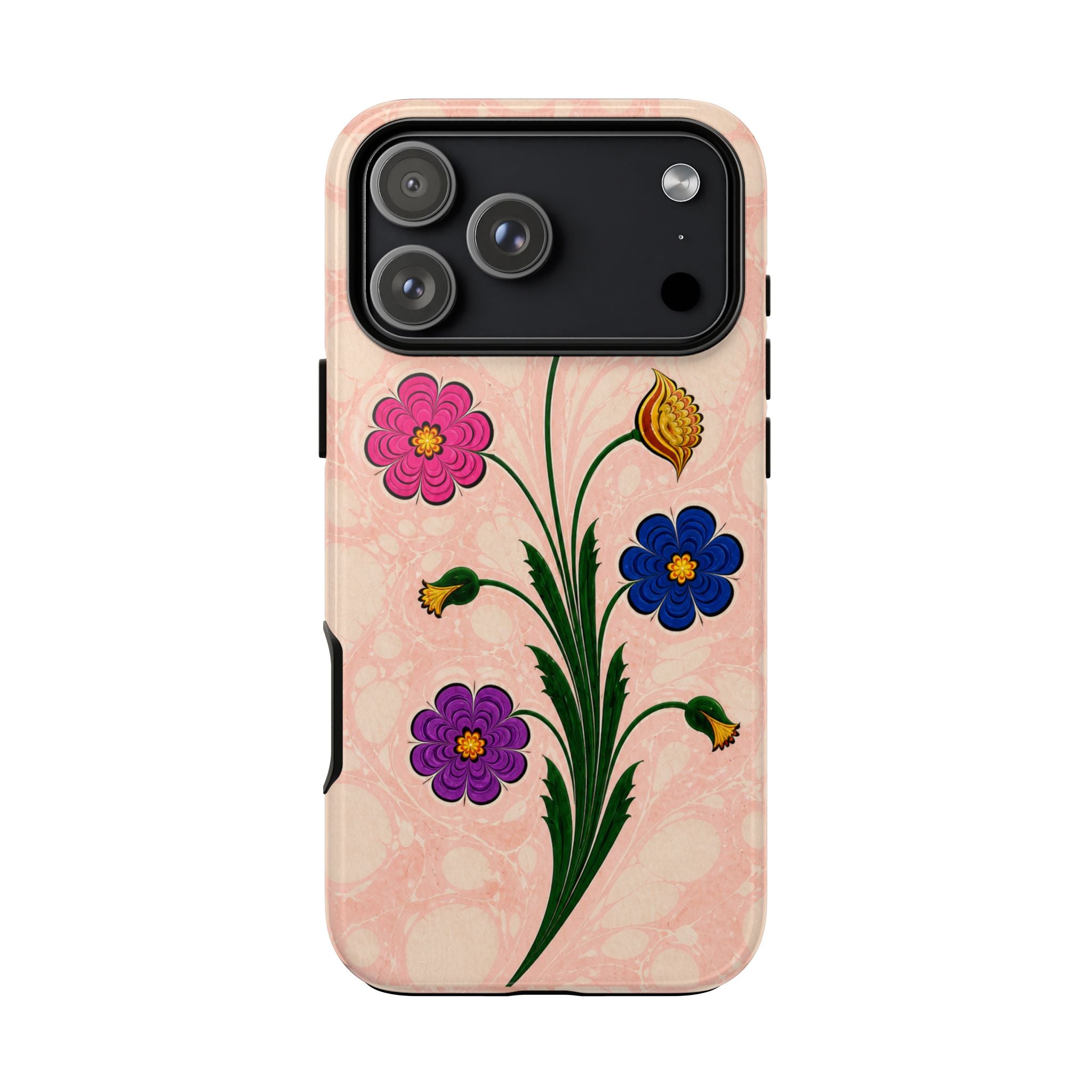 Floral Stem Tough Phone Case — Vintage Pink Garden Protection