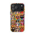 Cute Colorful Cat Phone Case – Cartoon Patchwork Kitty Tough Case