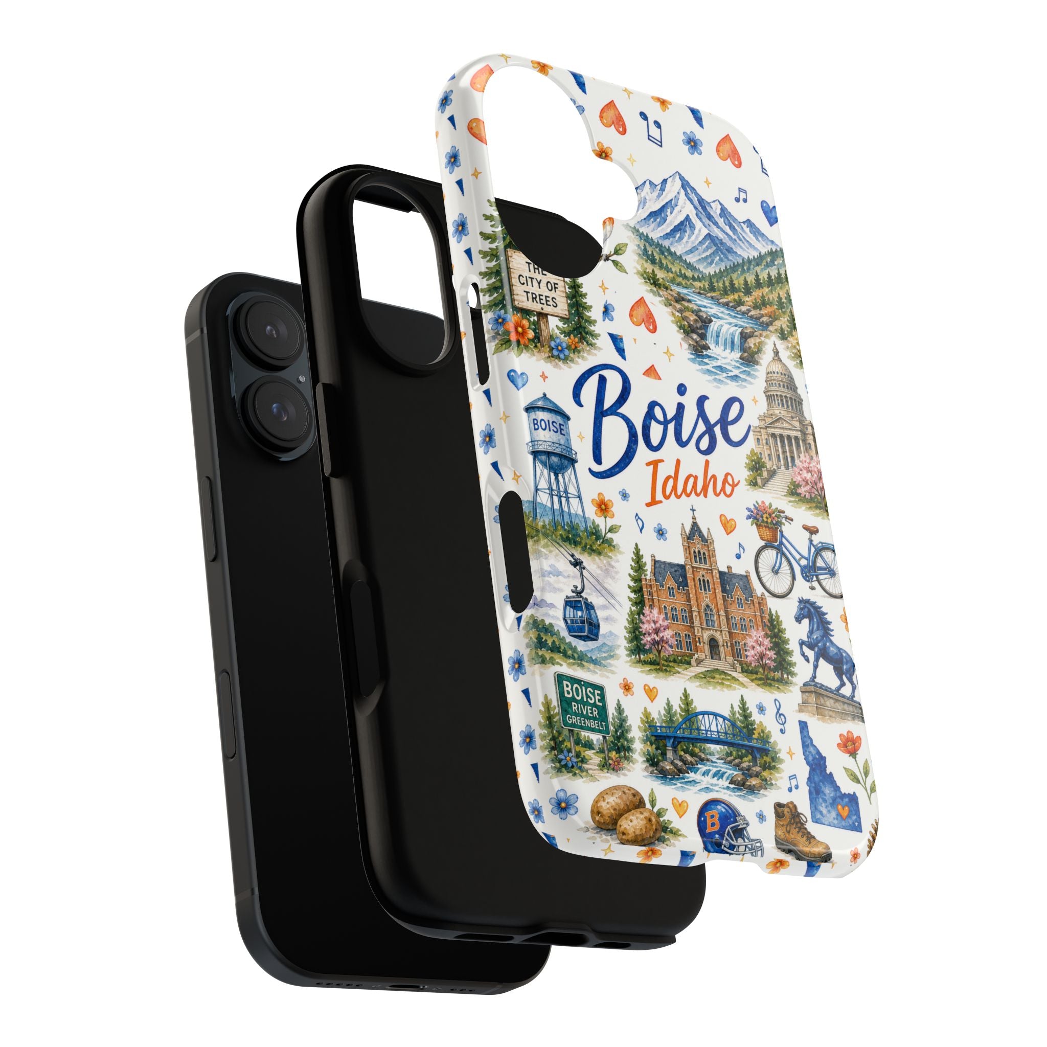 Boise, Idaho Illustrated Phone Case - Scenic City Landmark Tough Case