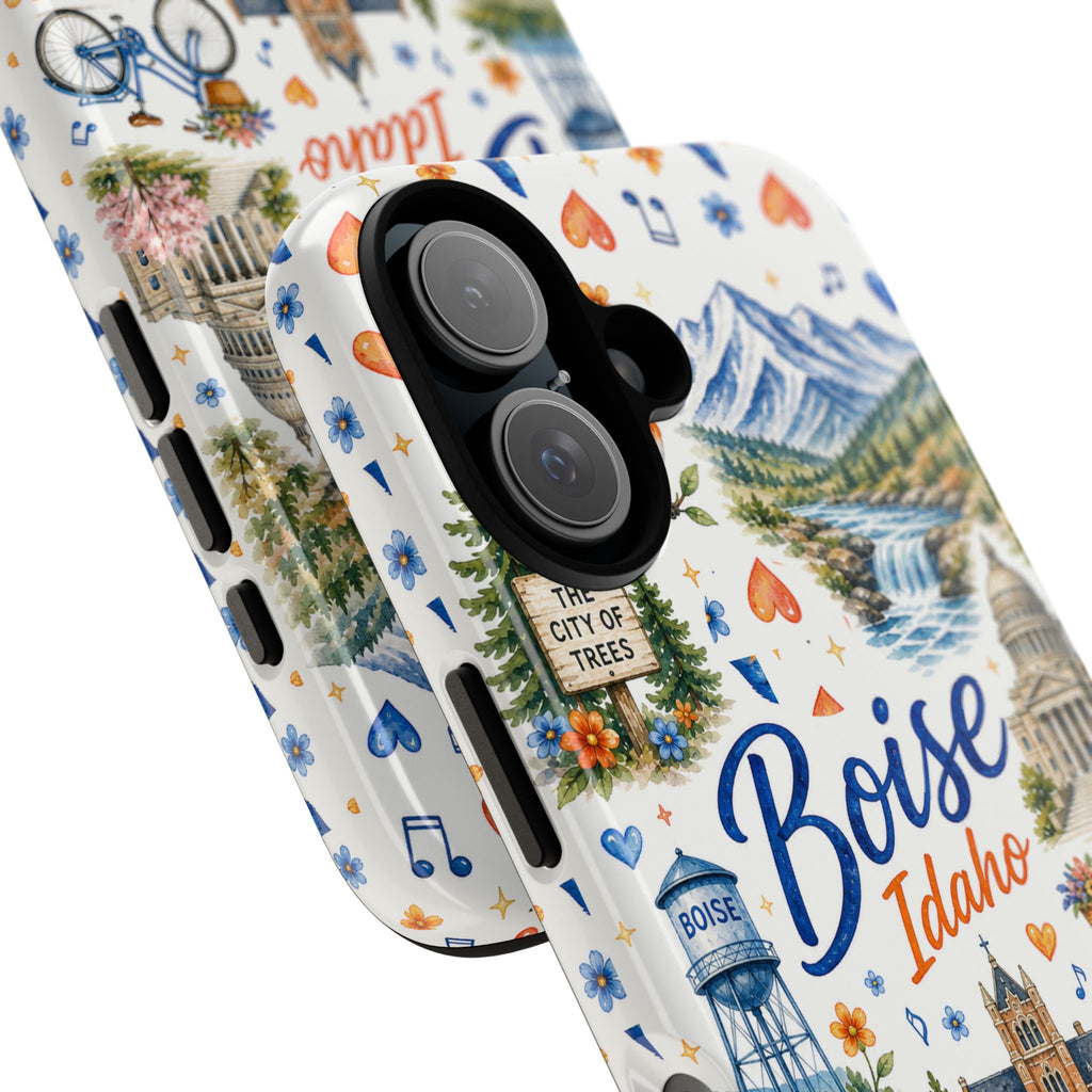 Boise, Idaho Illustrated Phone Case - Scenic City Landmark Tough Case