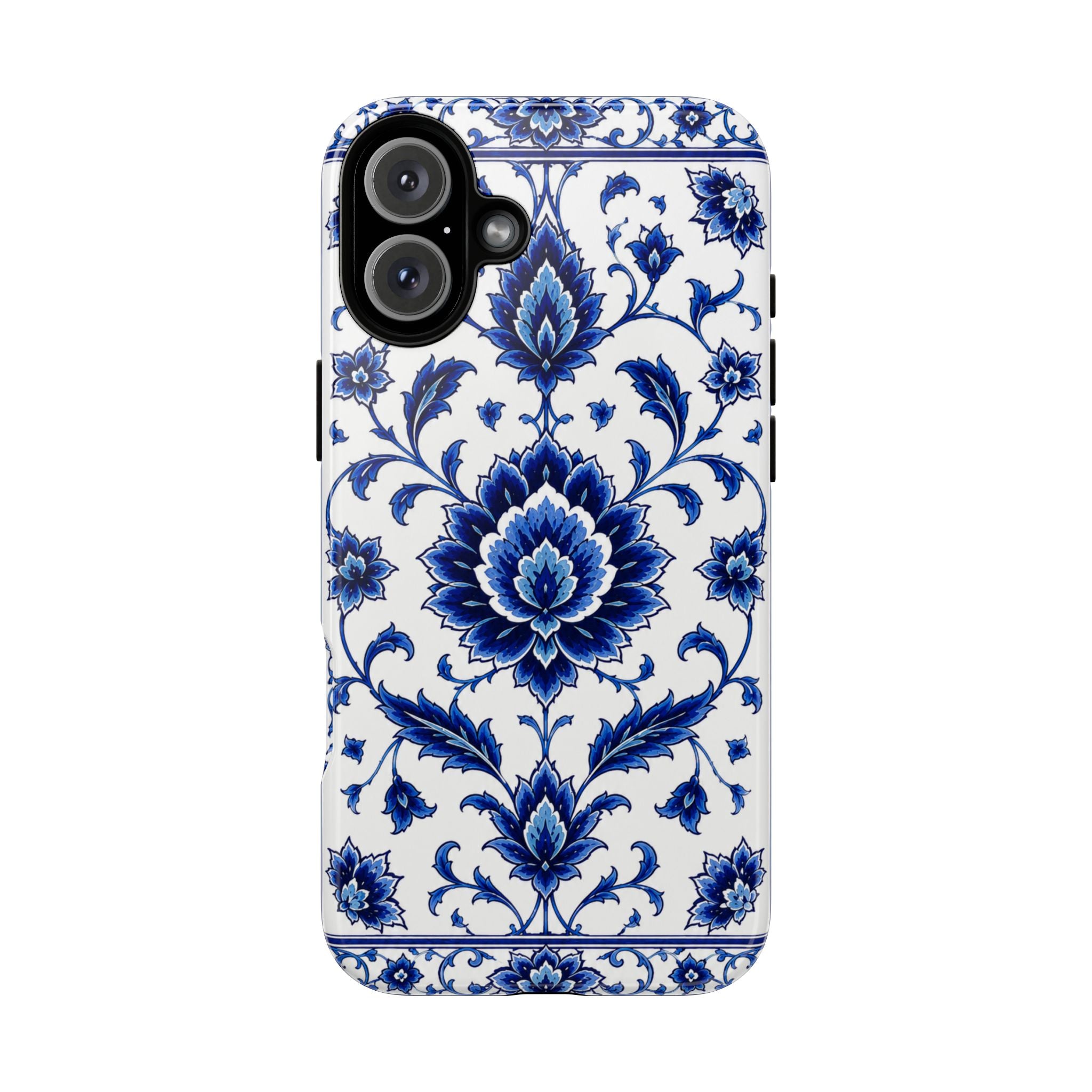 Blue Floral Ceramic Pattern Tough Phone Case